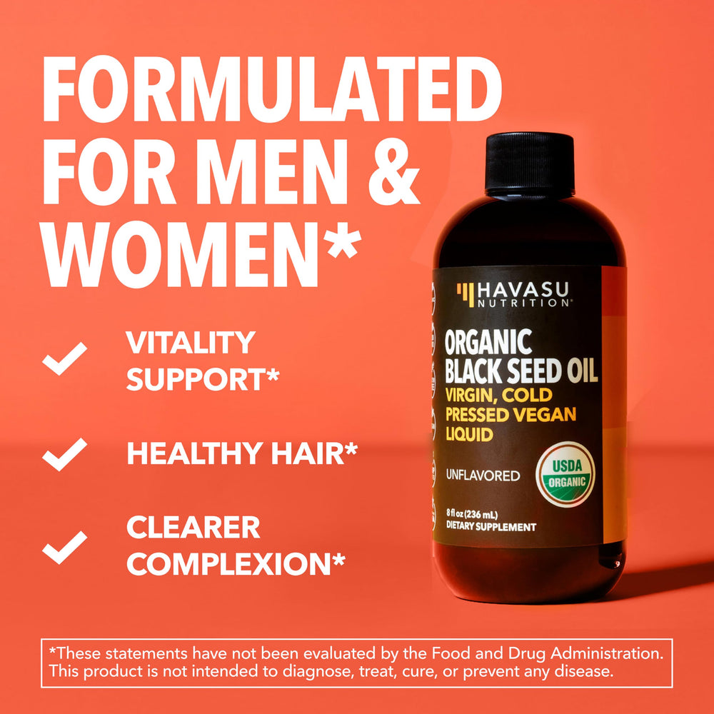 HAVASU NUTRITION Black Seed Oil cap close-up ensuring freshness.