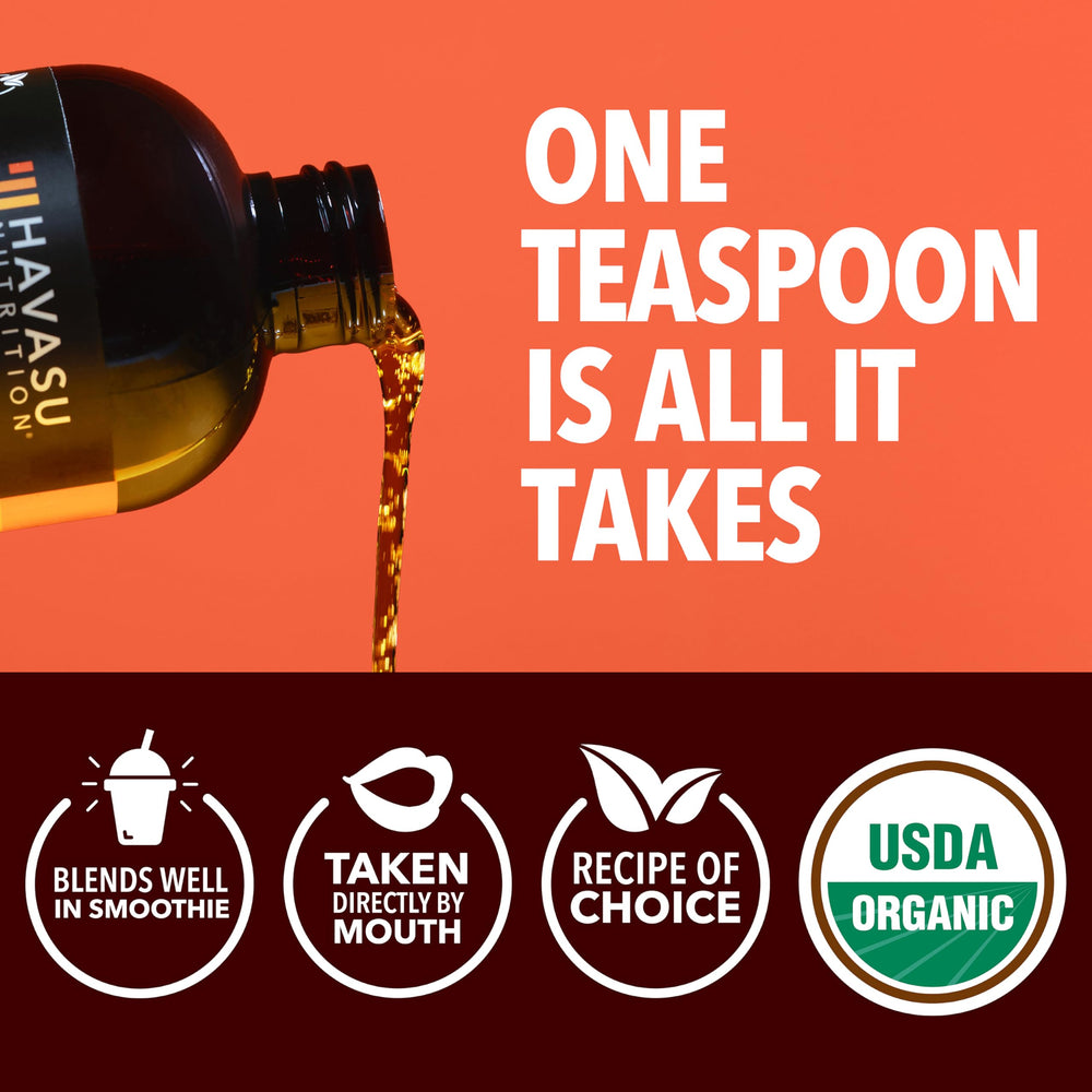 HAVASU NUTRITION Black Seed Oil dosage teaspoon view for simple routine.