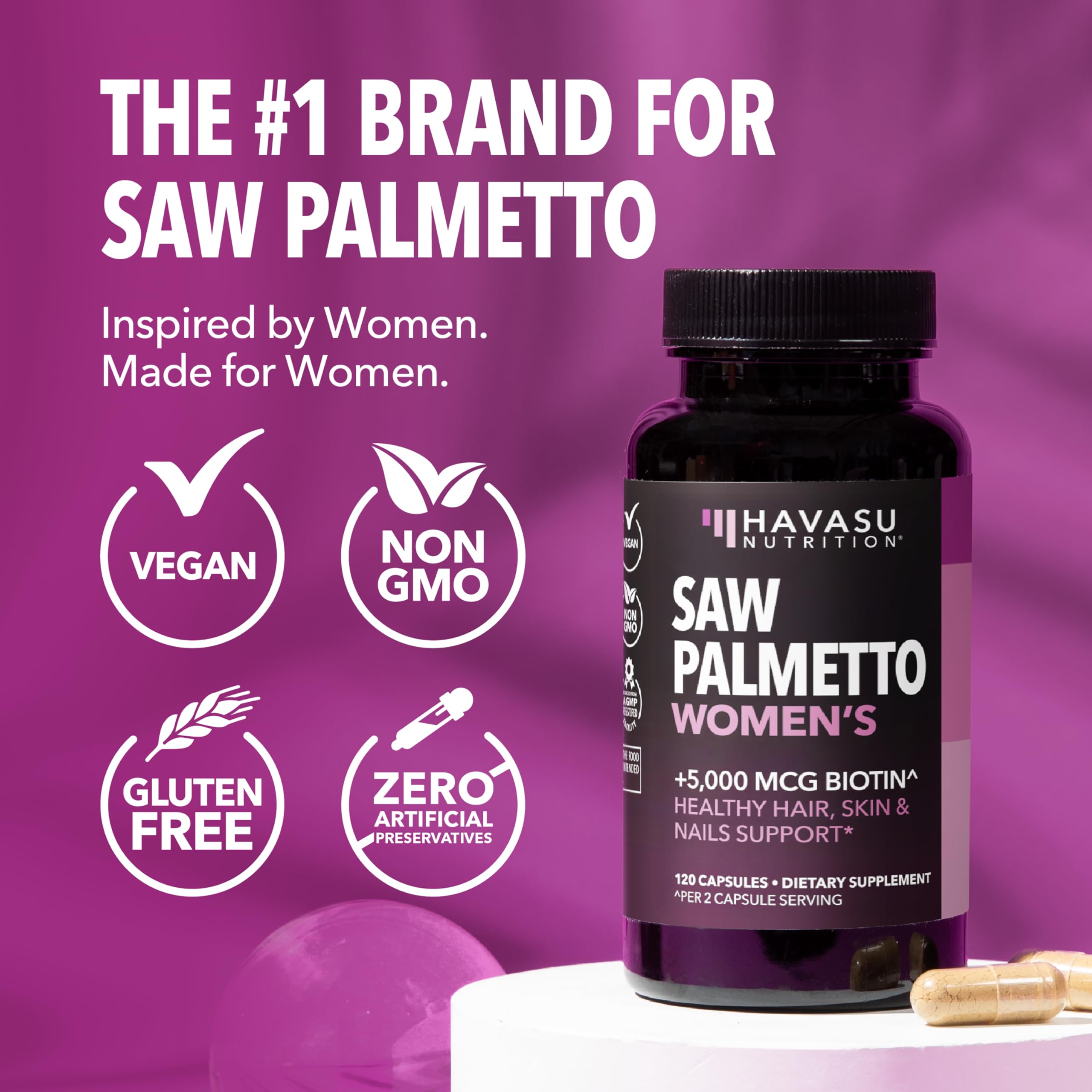 Havasu Nutrition bottle on vanity showcasing simple daily care.