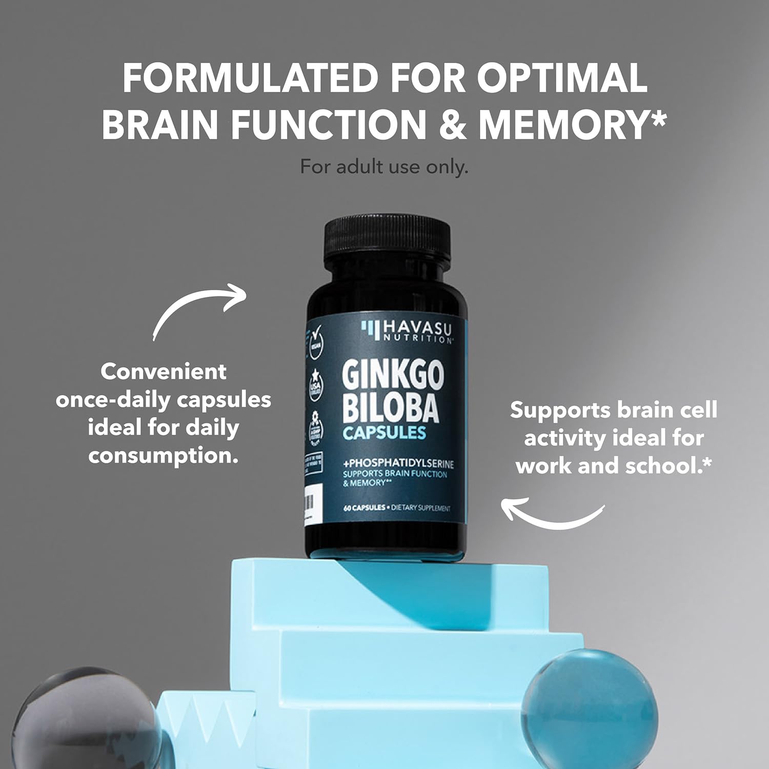 Brain health graphic from HAVASU NUTRITION illustrating cognitive wellness