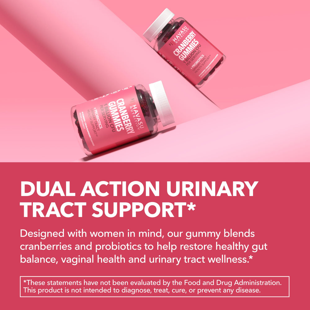Fresh cranberries illustrate HAVASU's cranberry extract for feminine health.