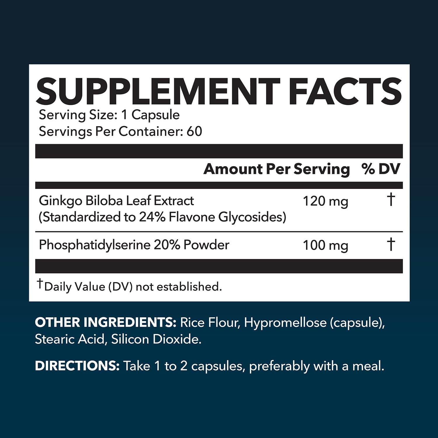 Closeup of HAVASU NUTRITION Ginkgo Biloba capsules for memory and focus