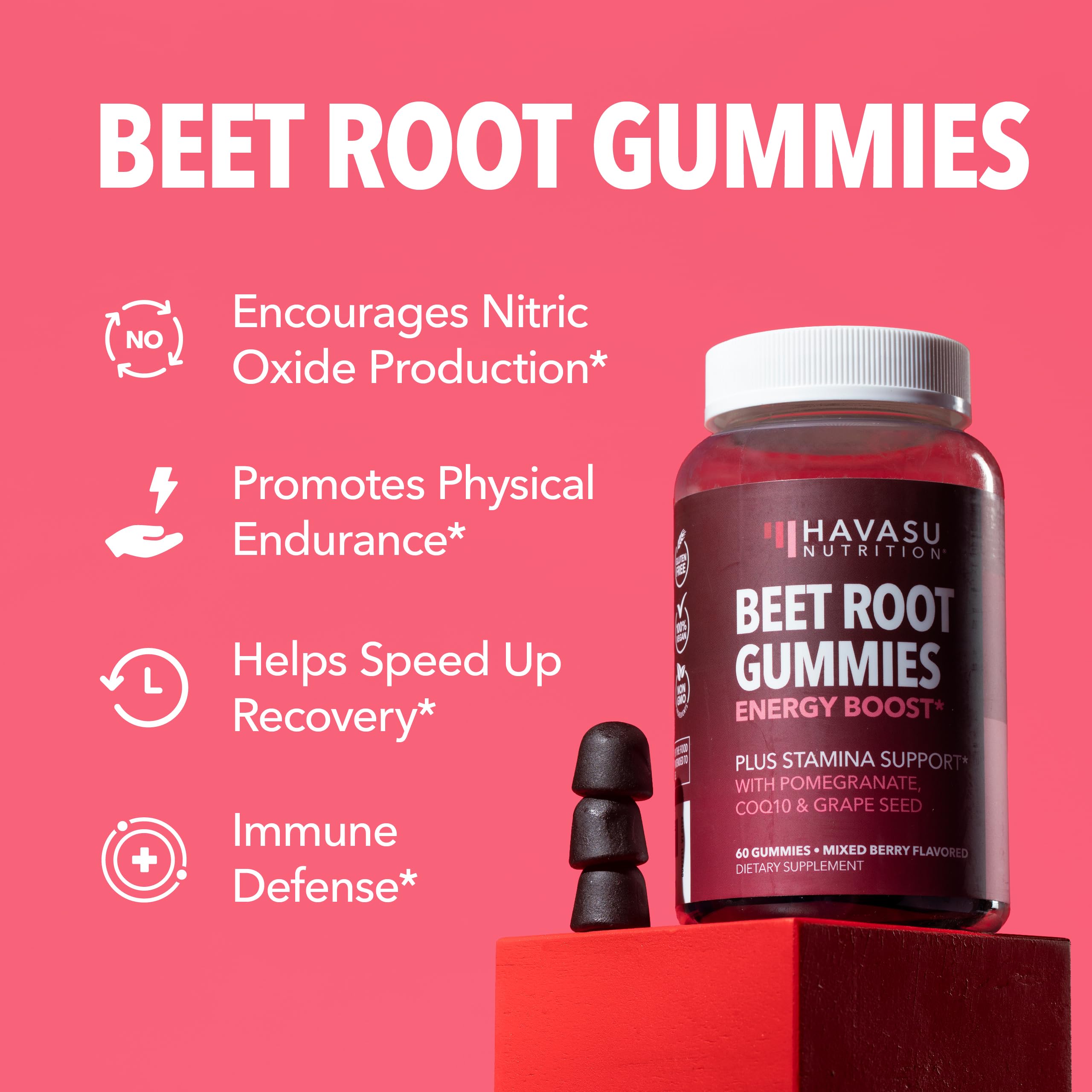 Textura suave de gomitas Havasu Nutrition, lista para snack energético diario
