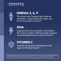 Havasu Nutrition gummies orange lemon flavors with plant-based omega sources for daily nourishment