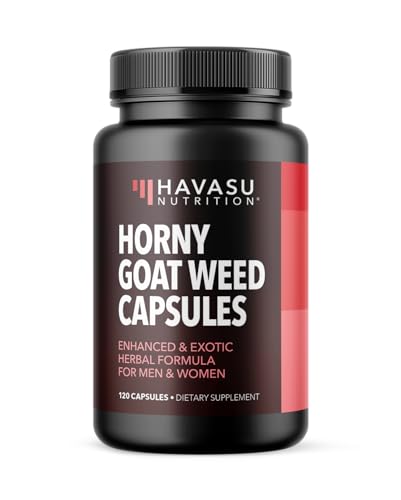 Havasu Nutrition Horny Goat Weed capsules closeup showing compact daily use.