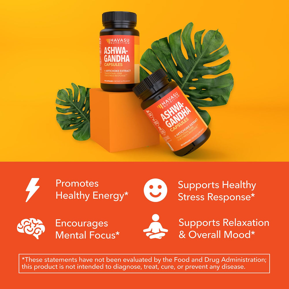 HAVASU NUTRITION Ingredient panel blends ashwagandha and artichoke.