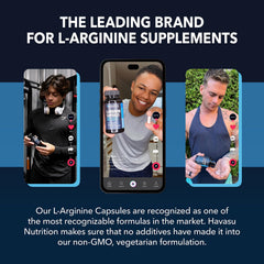 HAVASU Nutrition L-Arginine with L-Citrulline bottle-front display at gym.