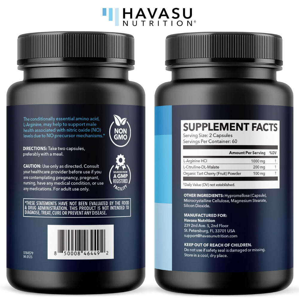 HAVASU NUTRITION packaging box highlighting vegan non-GMO quality.