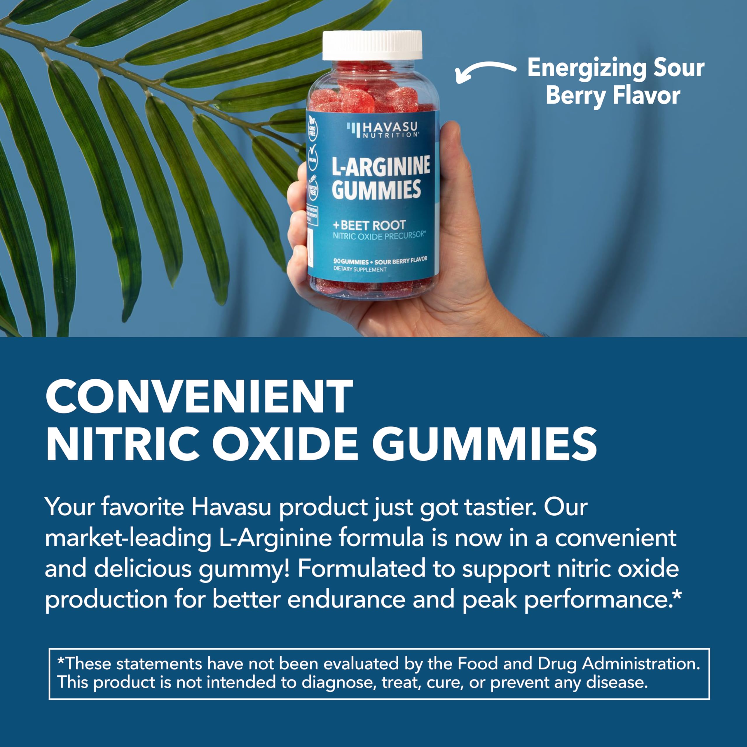 Gummies poured from HAVASU bottle for pre-workout convenience