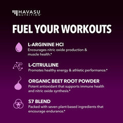HAVASU NUTRITION L-Arginine Powder scoop dispensing shows convenient serving for easy mixing