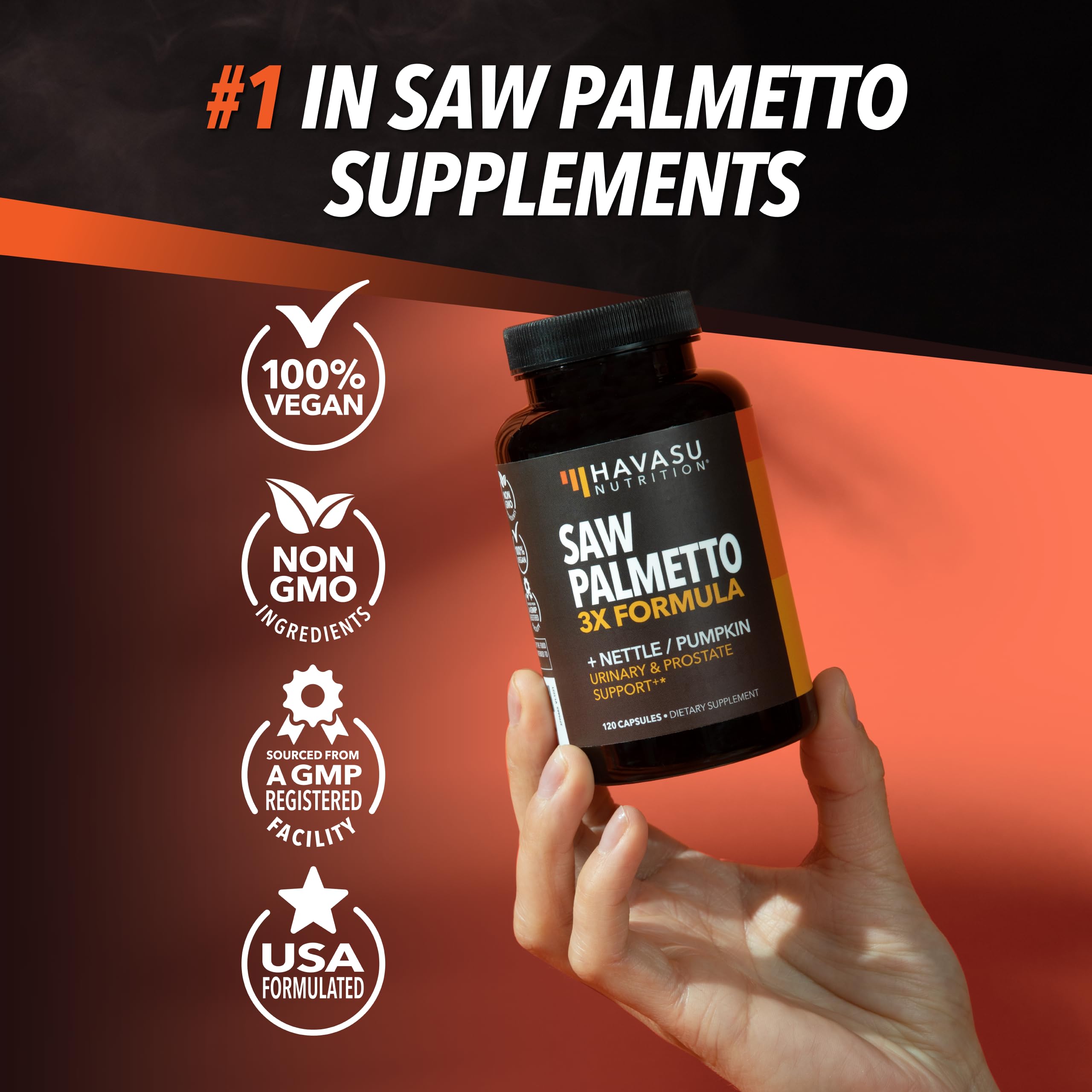 HAVASU NUTRITION lifestyle shot of a man taking capsules for daily wellness