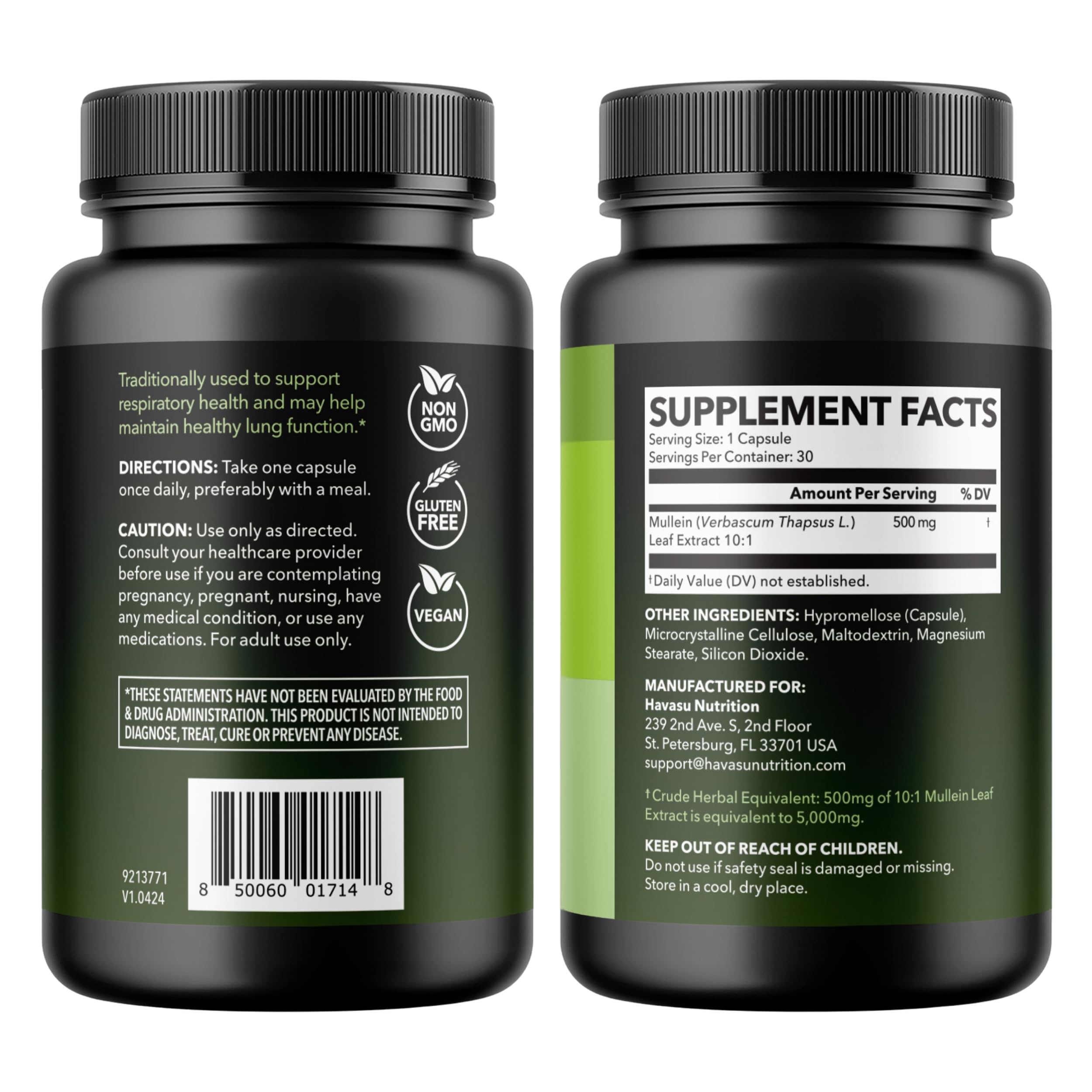 Third-party lab test seal indicates quality and safety.