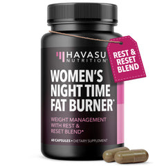HAVASU NUTRITION Night Time Fat Burner bottle on a shelf indicates nighttime cravings support