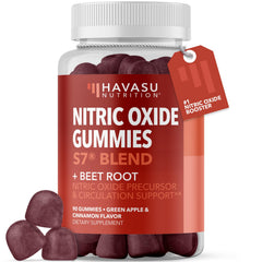Havasu Nutrition Nitric Oxide Gummies bottle front for convenient workout support