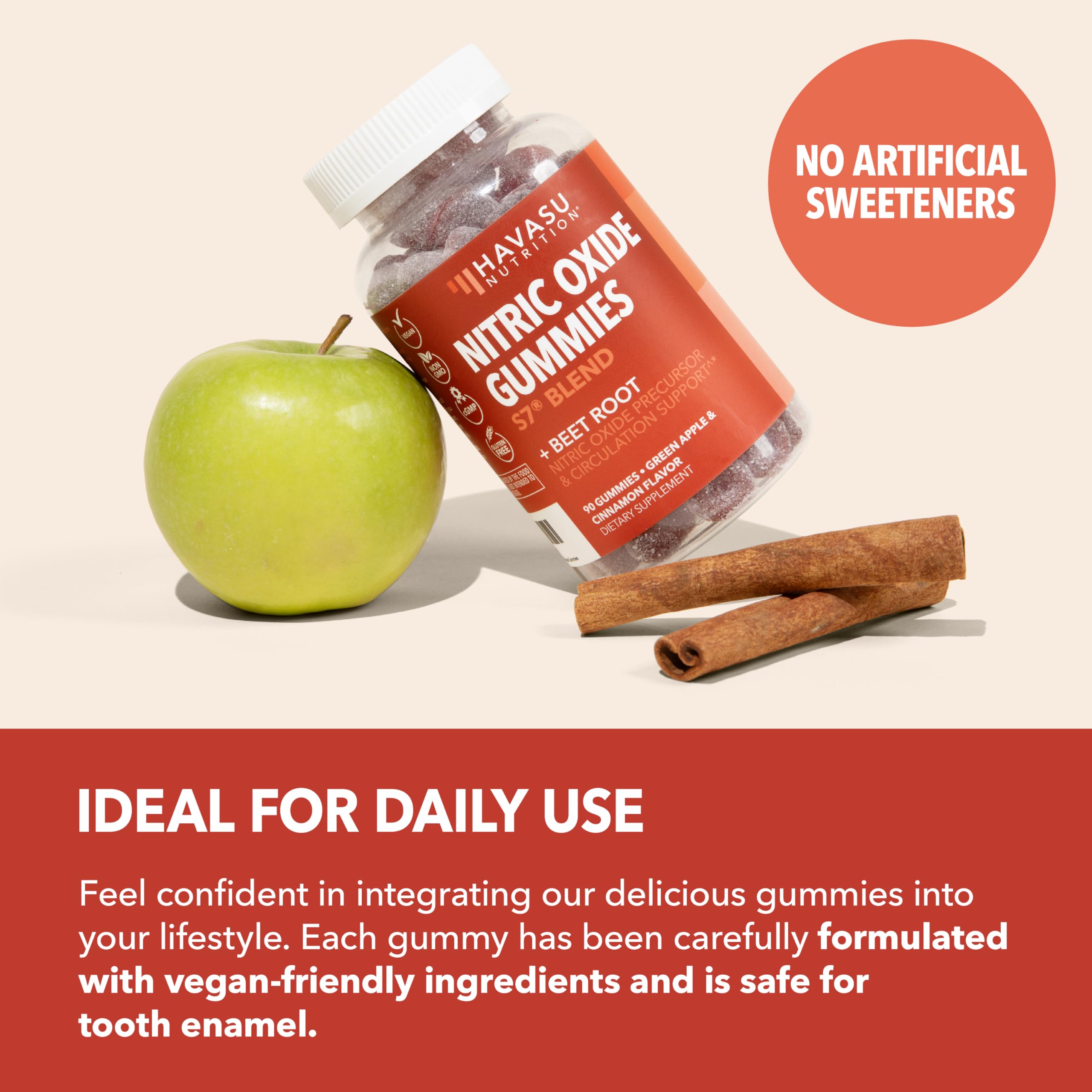 Havasu Nutrition Nitric Oxide Gummies bold cinnamon bite flavor