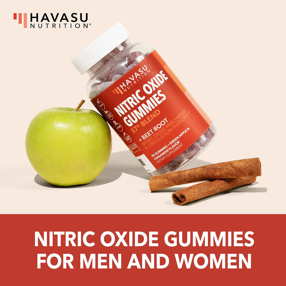 Havasu Nutrition Nitric Oxide Gummies packaging label highlighting vegan formula
