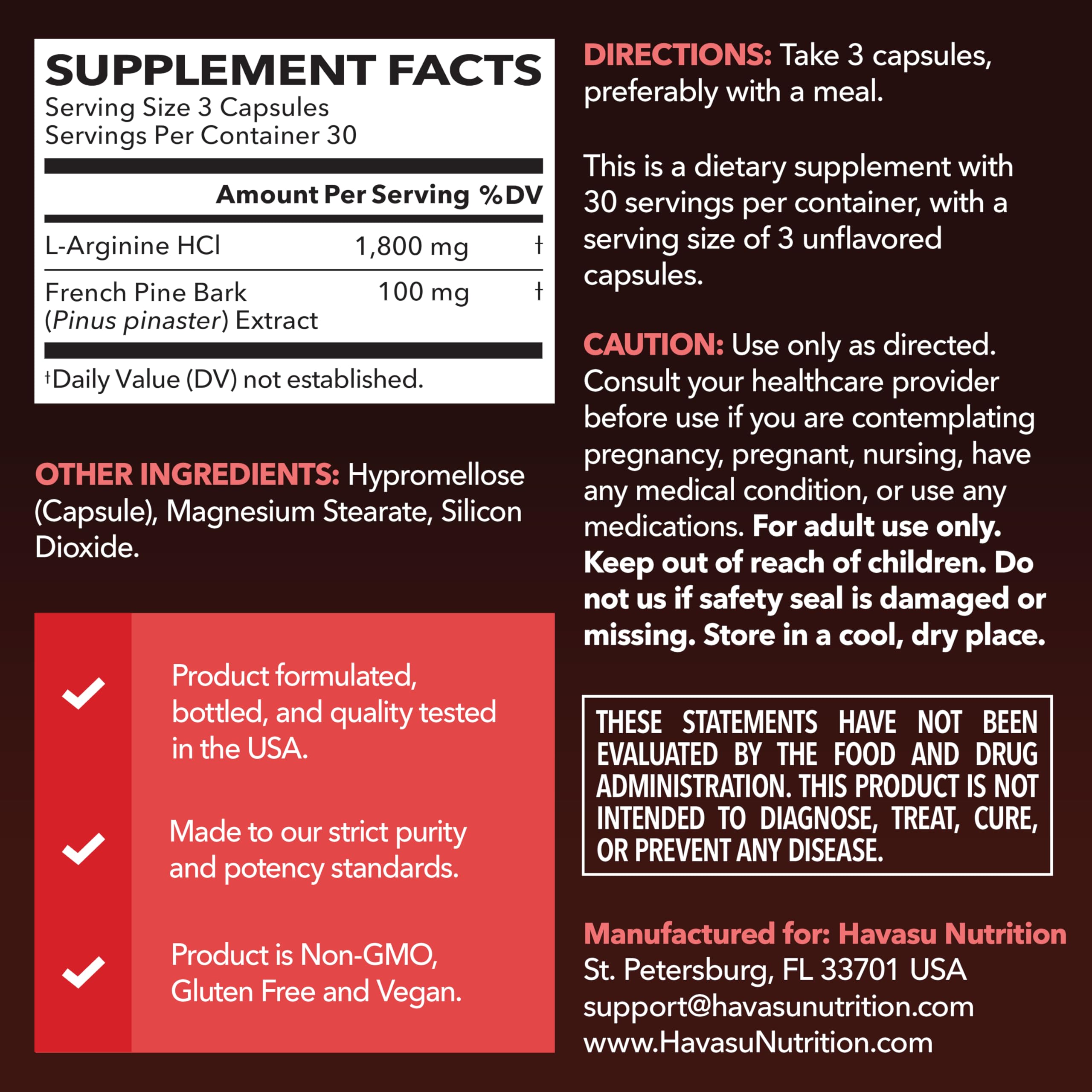 HAVASU NUTRITION Pine Bark extract capsules highlighting recovery potential