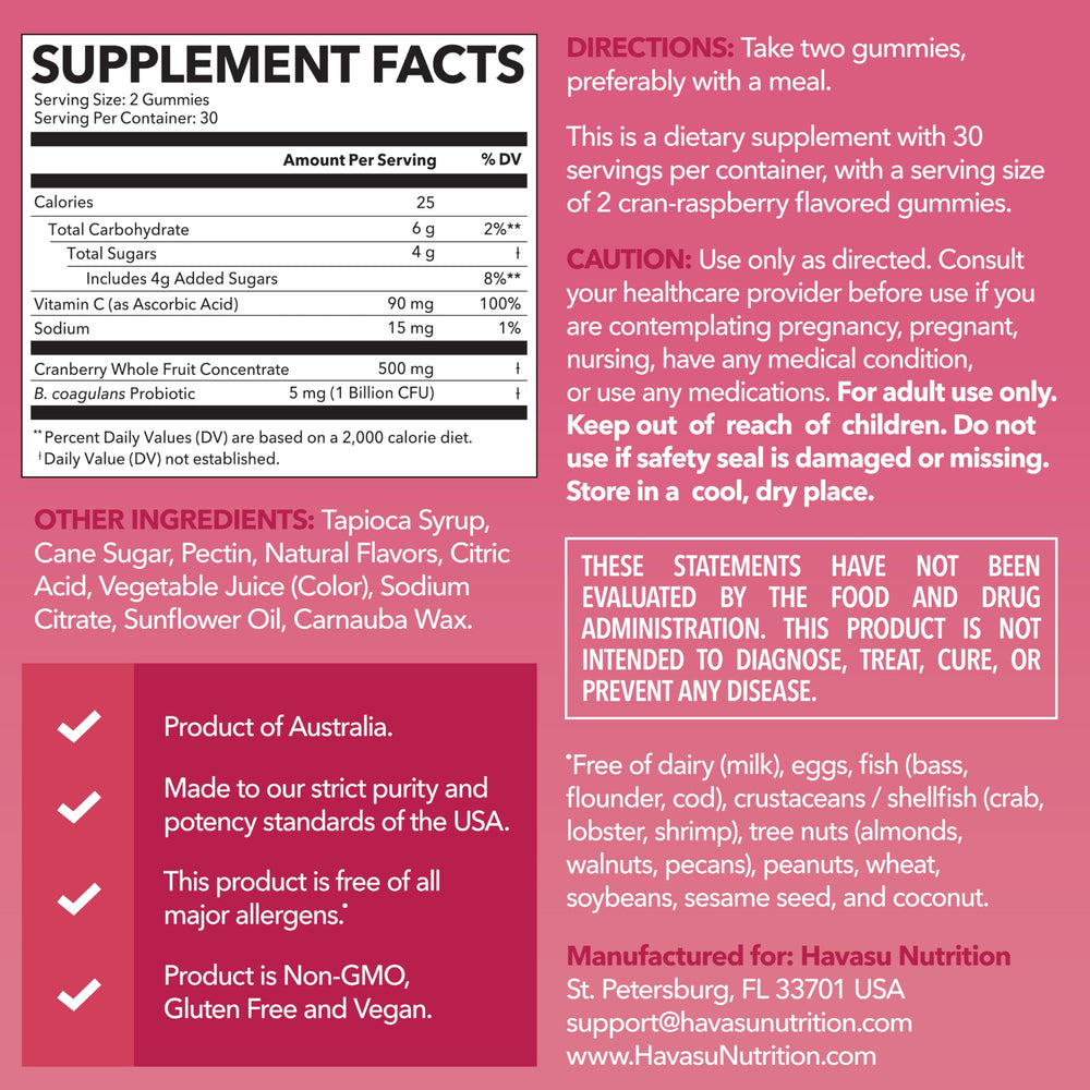 Gummies being poured, highlighting convenient daily bladder support with HAVASU.