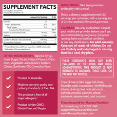 Gummies being poured, highlighting convenient daily bladder support with HAVASU.