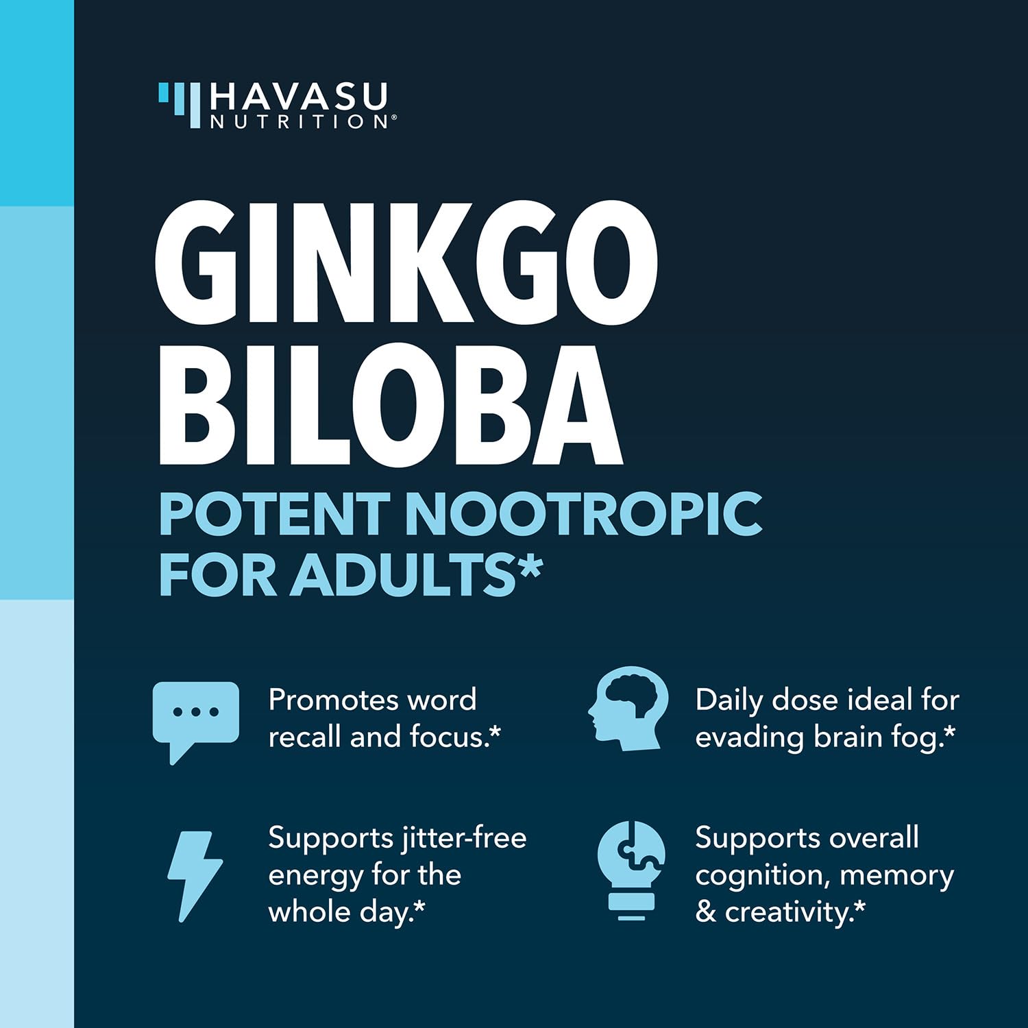 HAVASU NUTRITION phosphatidylserine capsules pack showing key ingredients for cognitive support