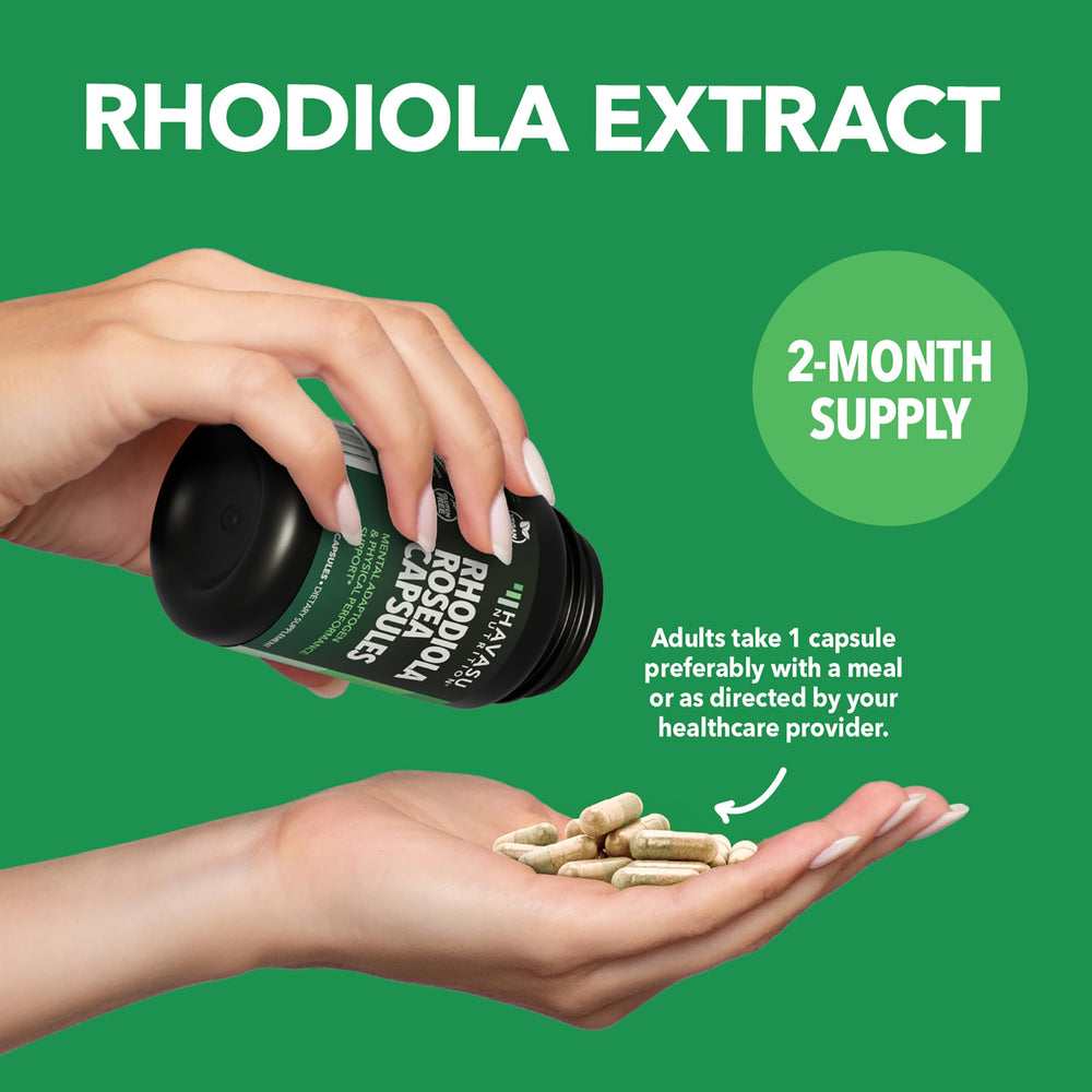 HAVASU NUTRITION Rhodiola Rosea packaging on display.
