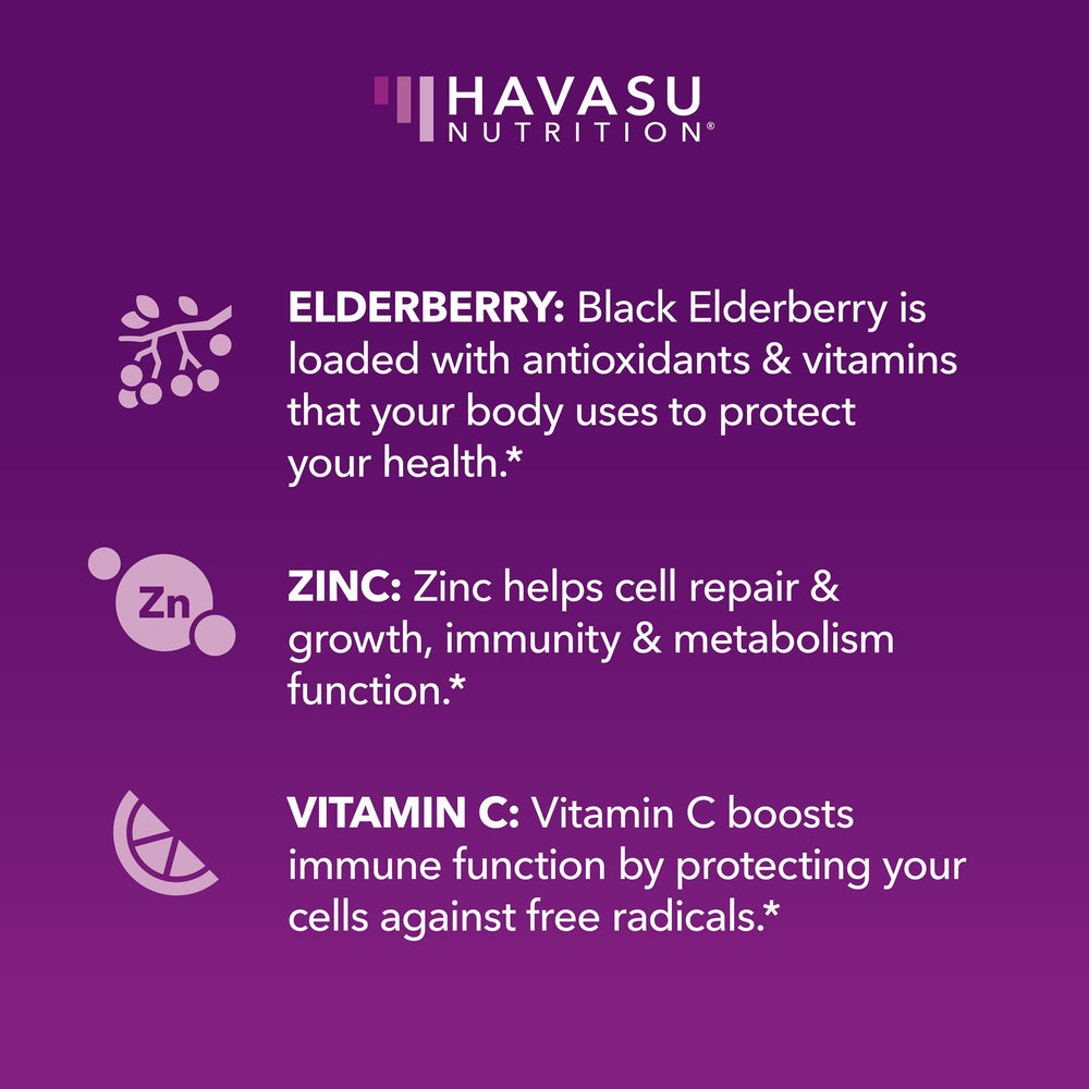 HAVASU NUTRITION Sambucus Elderberry Gummies daily-use pose suggests easy routine