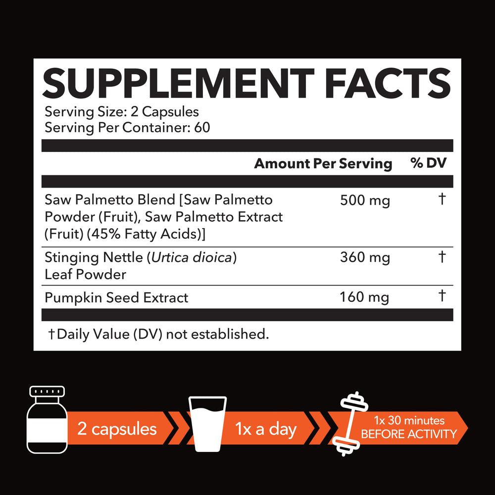 HAVASU NUTRITION Saw Palmetto capsules in a bottle for easy daily use