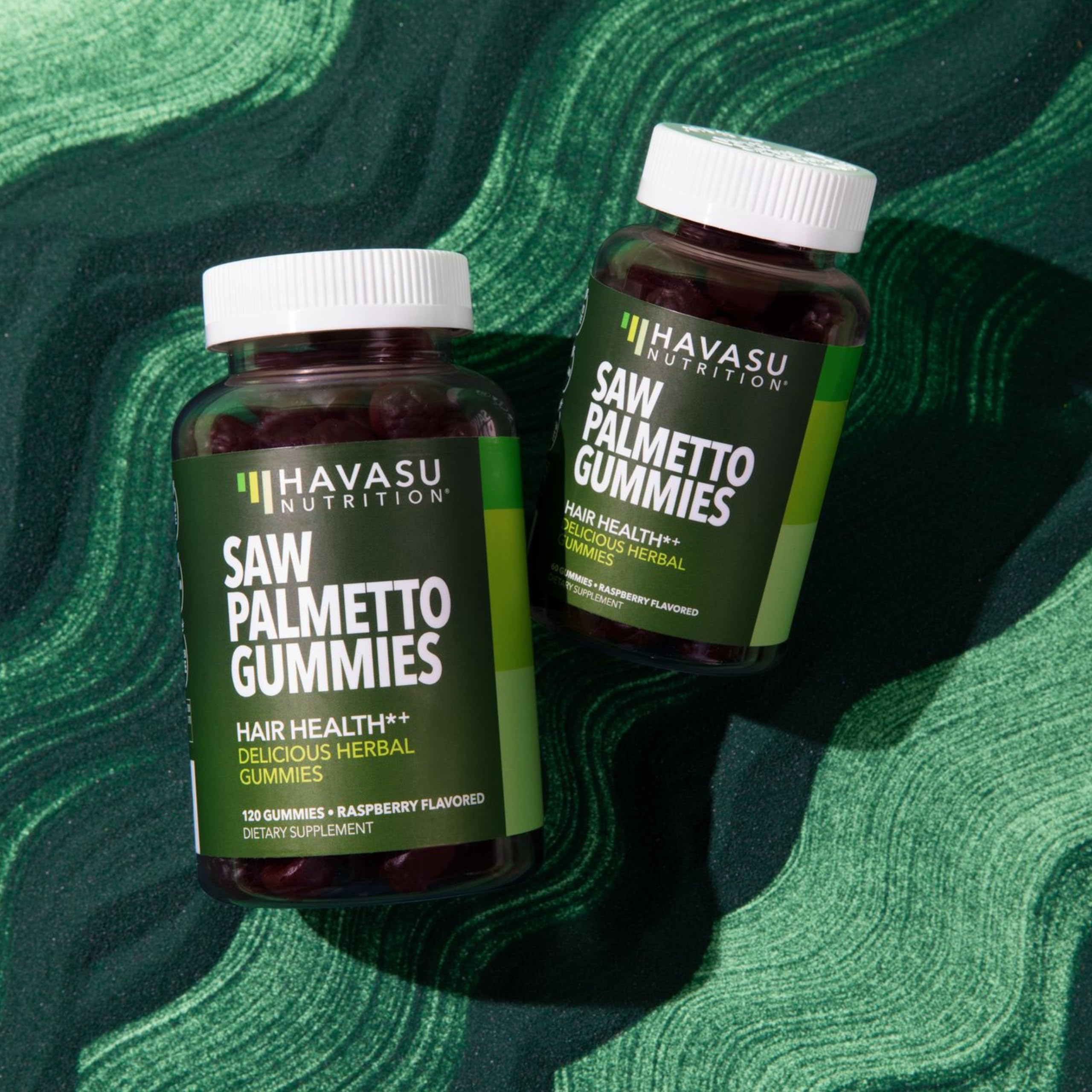HAVASU Saw Palmetto for Men gummy texture with raspberry flavor.