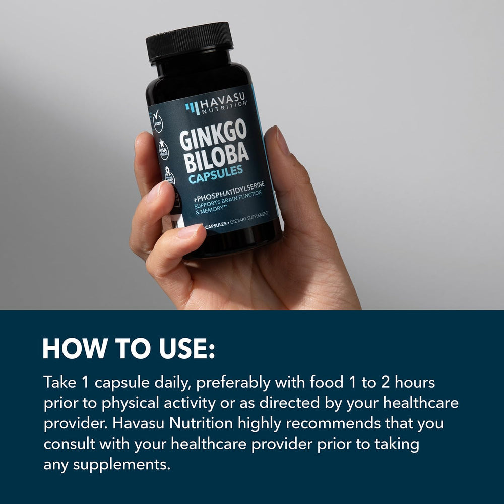 Serving size guide for HAVASU NUTRITION product showing two month supply