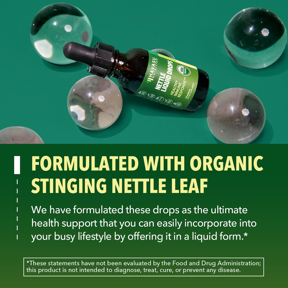 HAVASU Nutrition nettle liquid drops show precise 0.5 ml servings