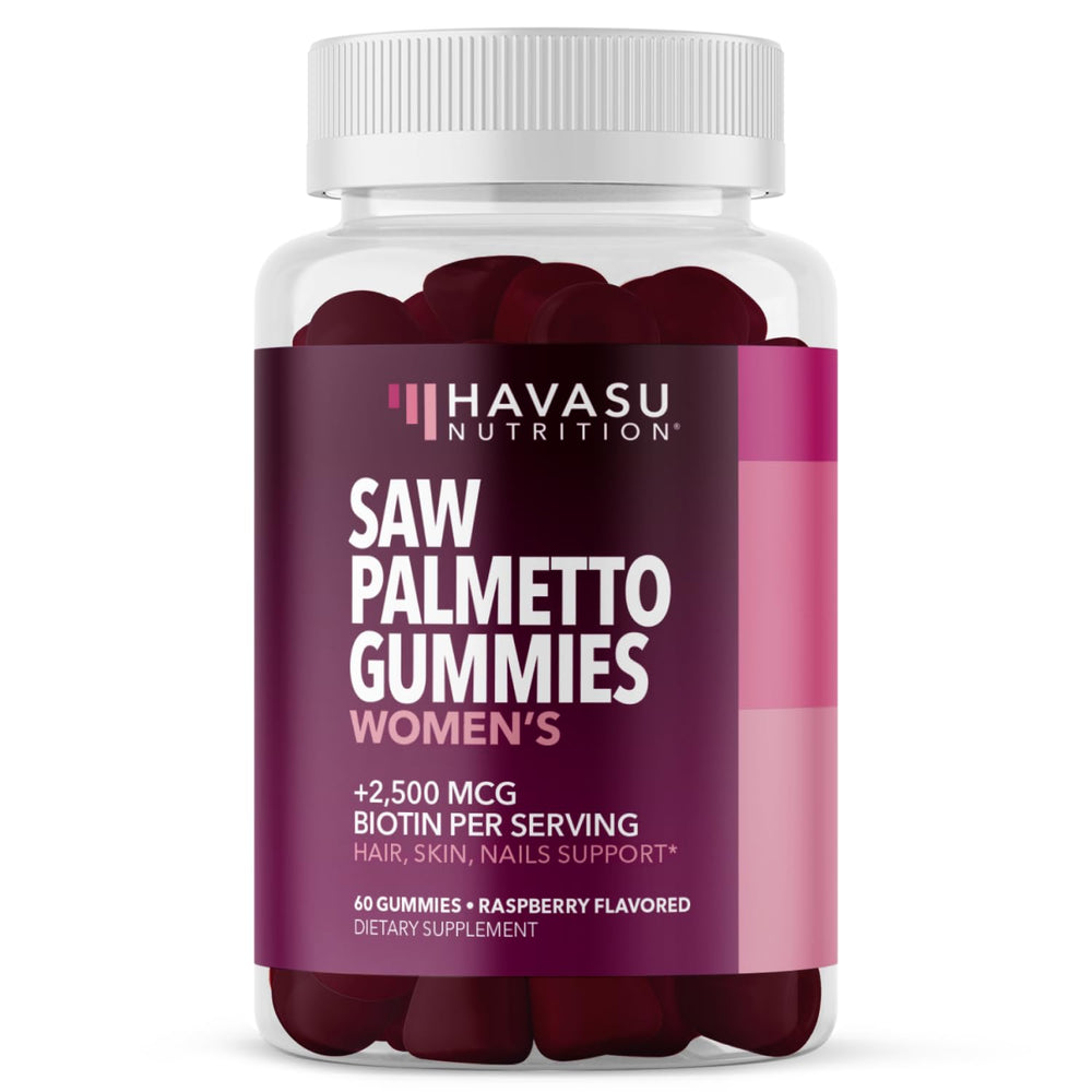 HAVASU Nutrition Saw Palmetto Biotin Gummies bottle ready for daily use.
