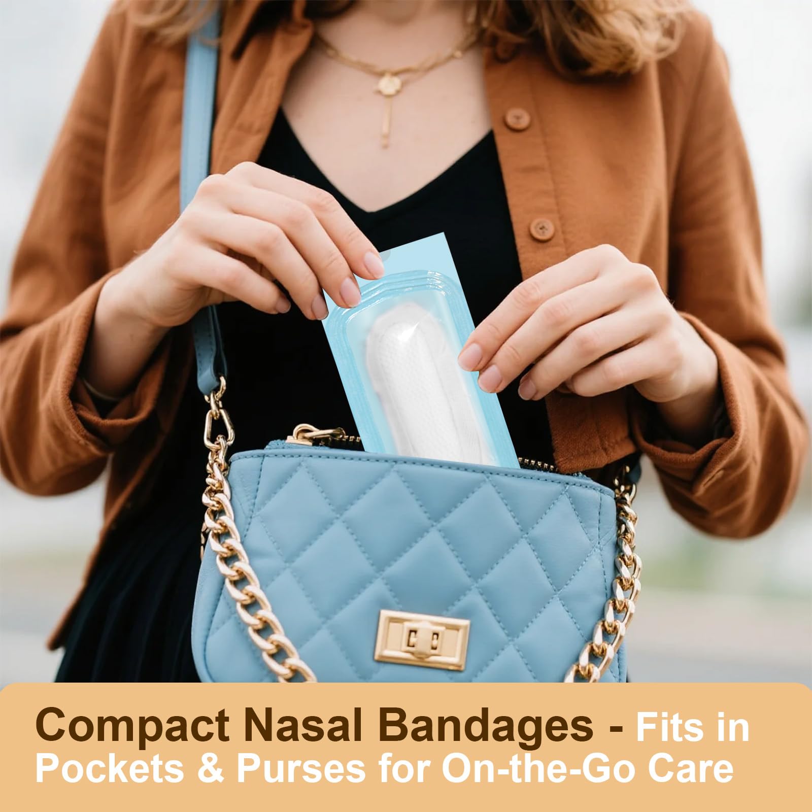 HAVINAID protective nose bandage shields from dust and pollen.