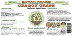 Hawaii Pharm Oregon Grape dried root detail, high-strength glycerite crafted with care