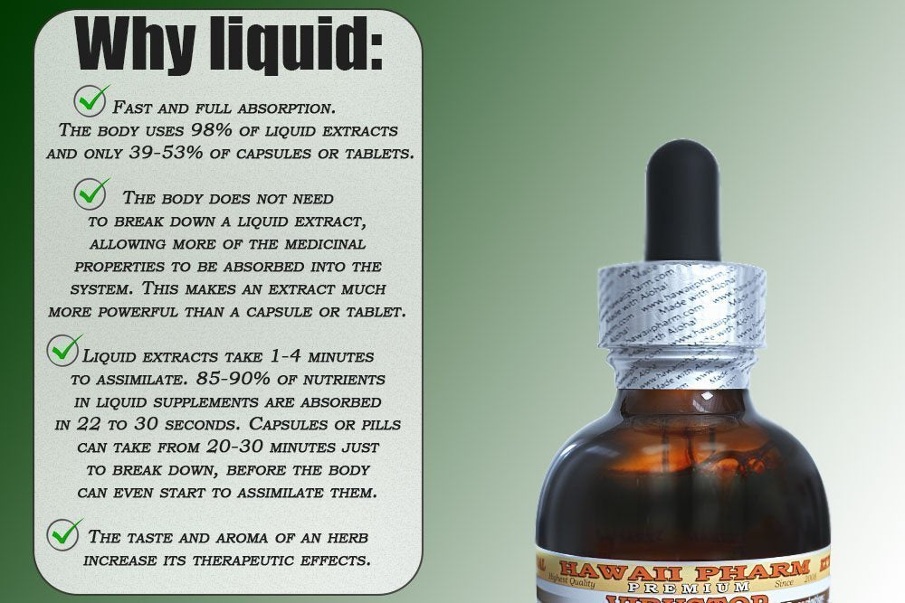 Hawaii Pharm Oregon Grape label close-up, transparency and quality you can trust