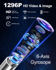 HaYiue ear cleaner with 360° lens and 6 LEDs for bright visualization