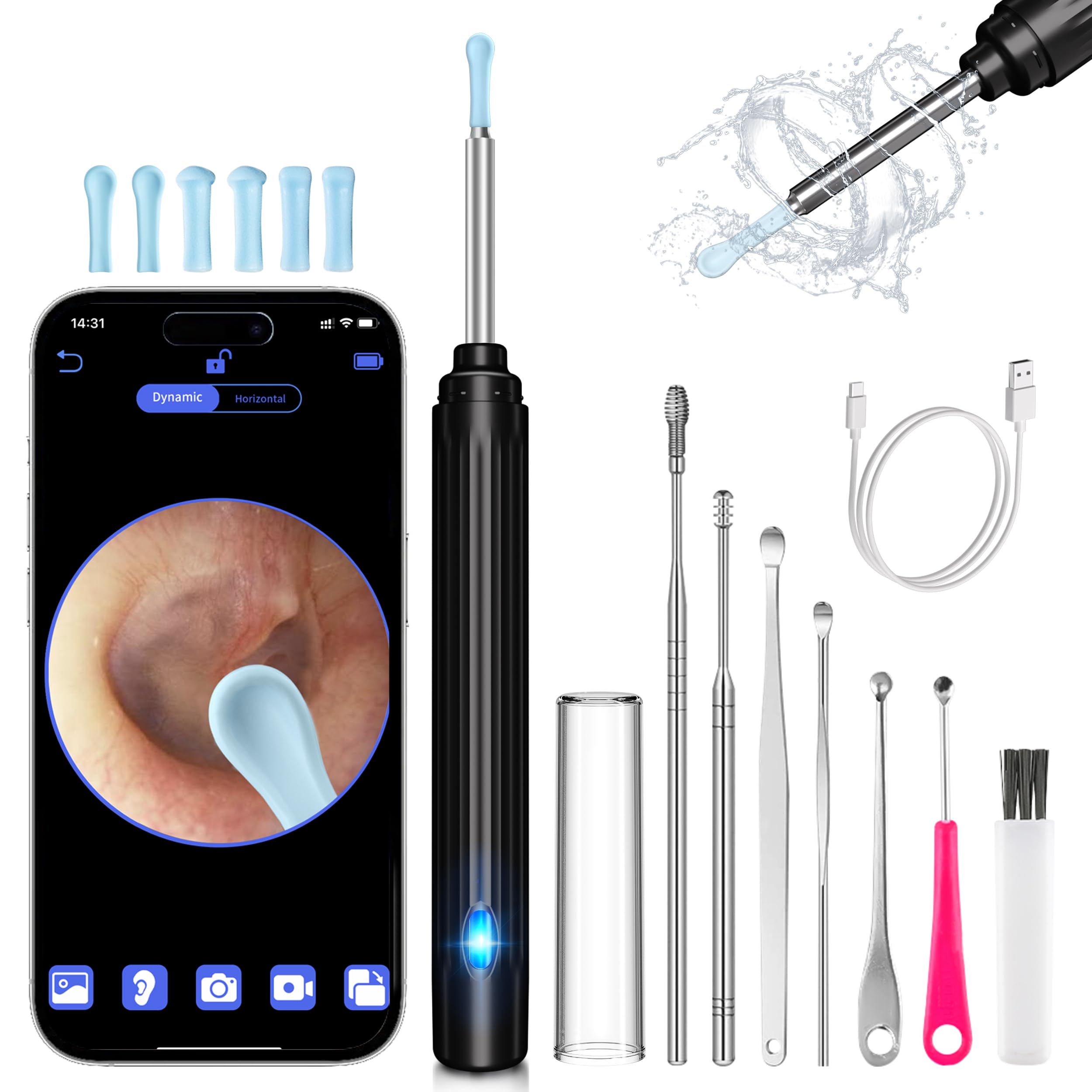 HaYiue Ear Wax Removal Kit 1296P camera for clear ear canal inspection