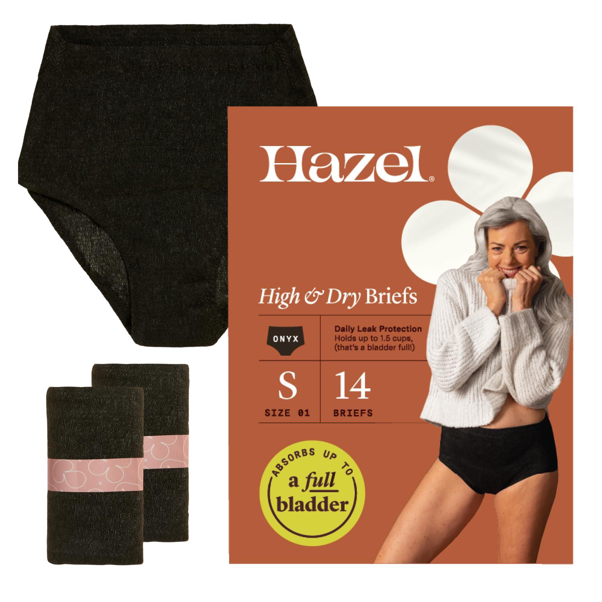 Hazel disposable underwear, individually packaged for on-the-go convenience.
