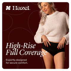 Hazel high-waist pull-up for secure, comfortable coverage.