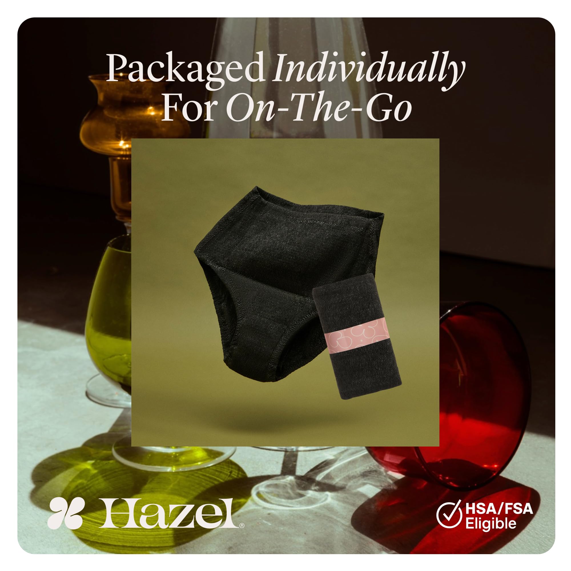 Hazel odor-resistant fabric helps you stay fresh.