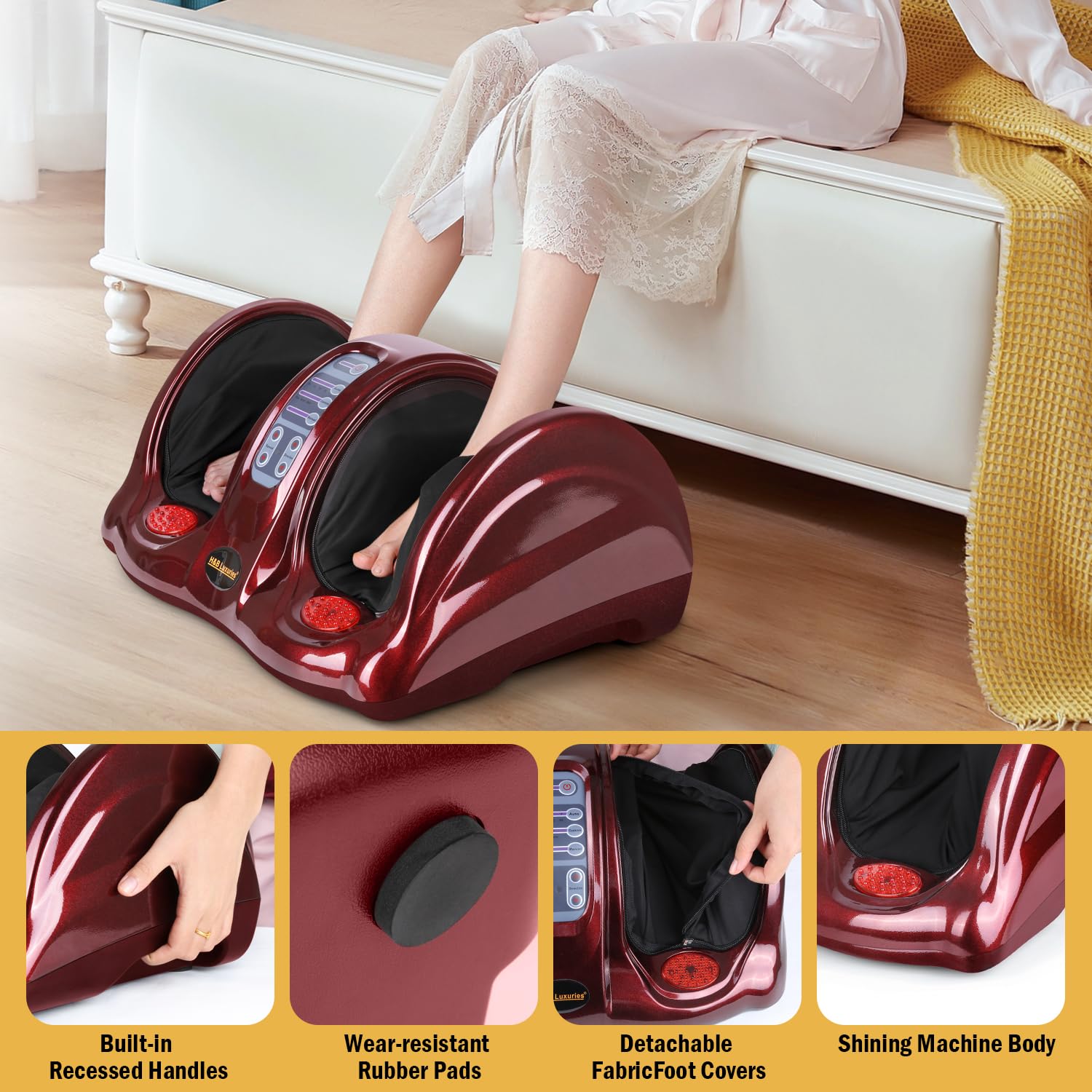 Massage reaching ankles and calves for extended relief