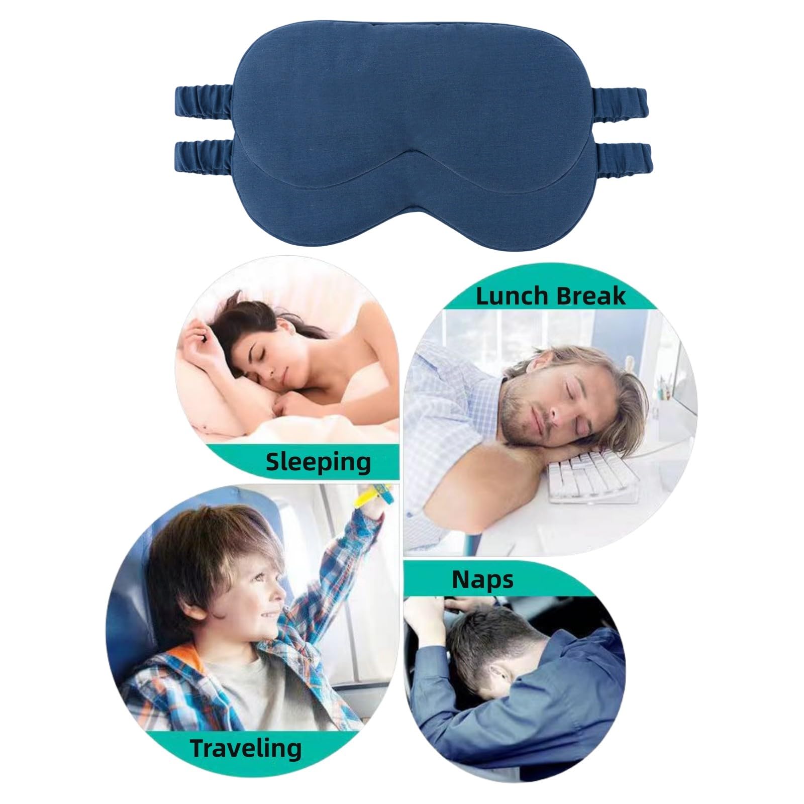 HBHLFZ navy sleep mask for nighttime relaxation and naps