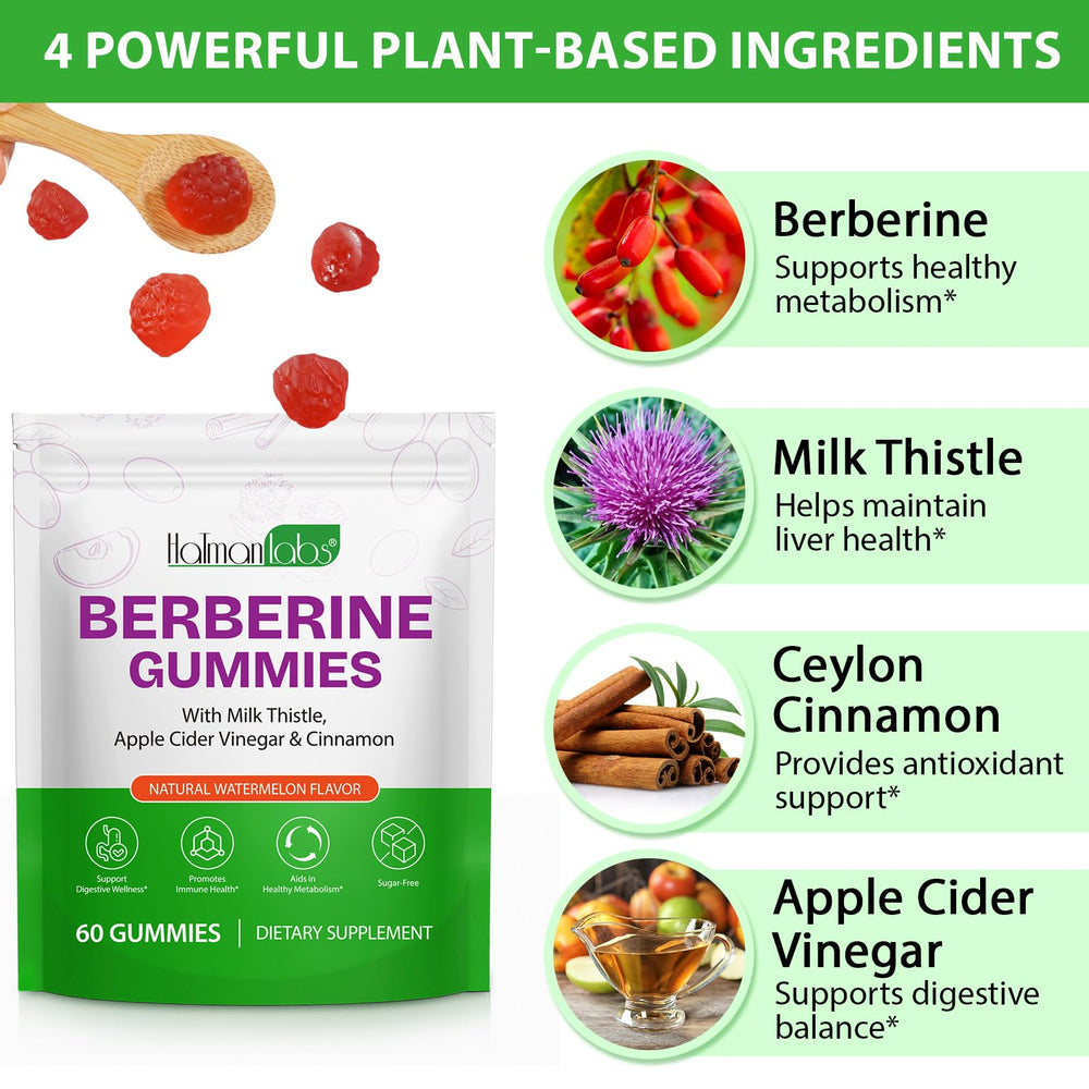 HBIKCLYC Berberine Gummies bottle cap close-up for easy, on-the-go daily use