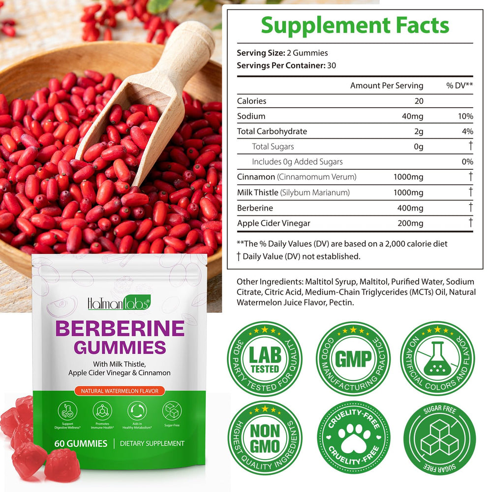 HBIKCLYC Berberine Gummies travel-pack ready for gym or commute