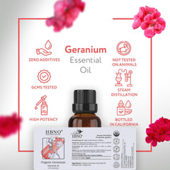 HBNO geranium essential oil used in an aromatherapy diffuser