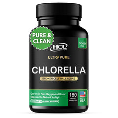 HCL Herbal Code Labs chlorella capsules bottle for high-dose daily support