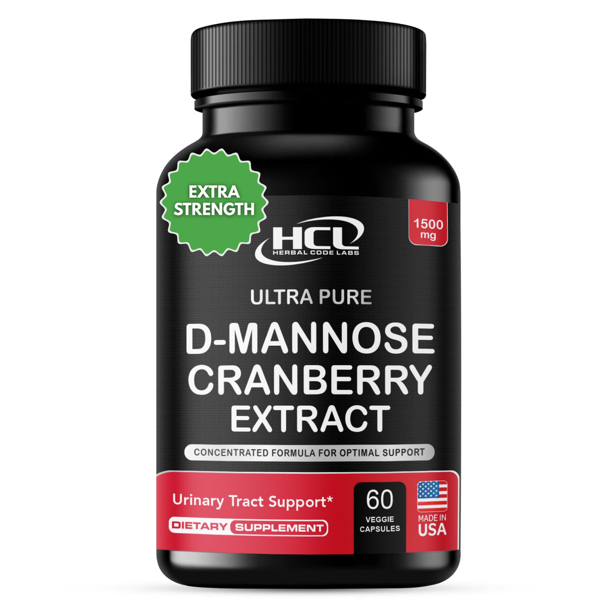 HCL Herbal Code Labs D-Mannose capsules packaging for urinary wellness