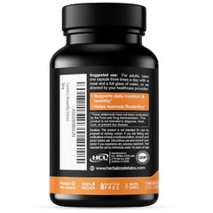 HCL Turmeric Boswellia capsules closeup highlighting 95 percent curcuminoids.