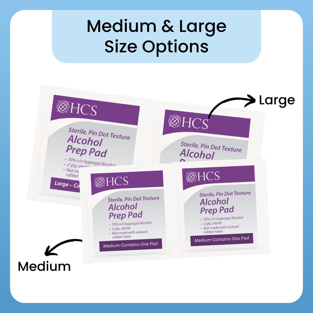 HCS MEDICAL SOLUTIONS pads for diabetes care and daily sanitizing.