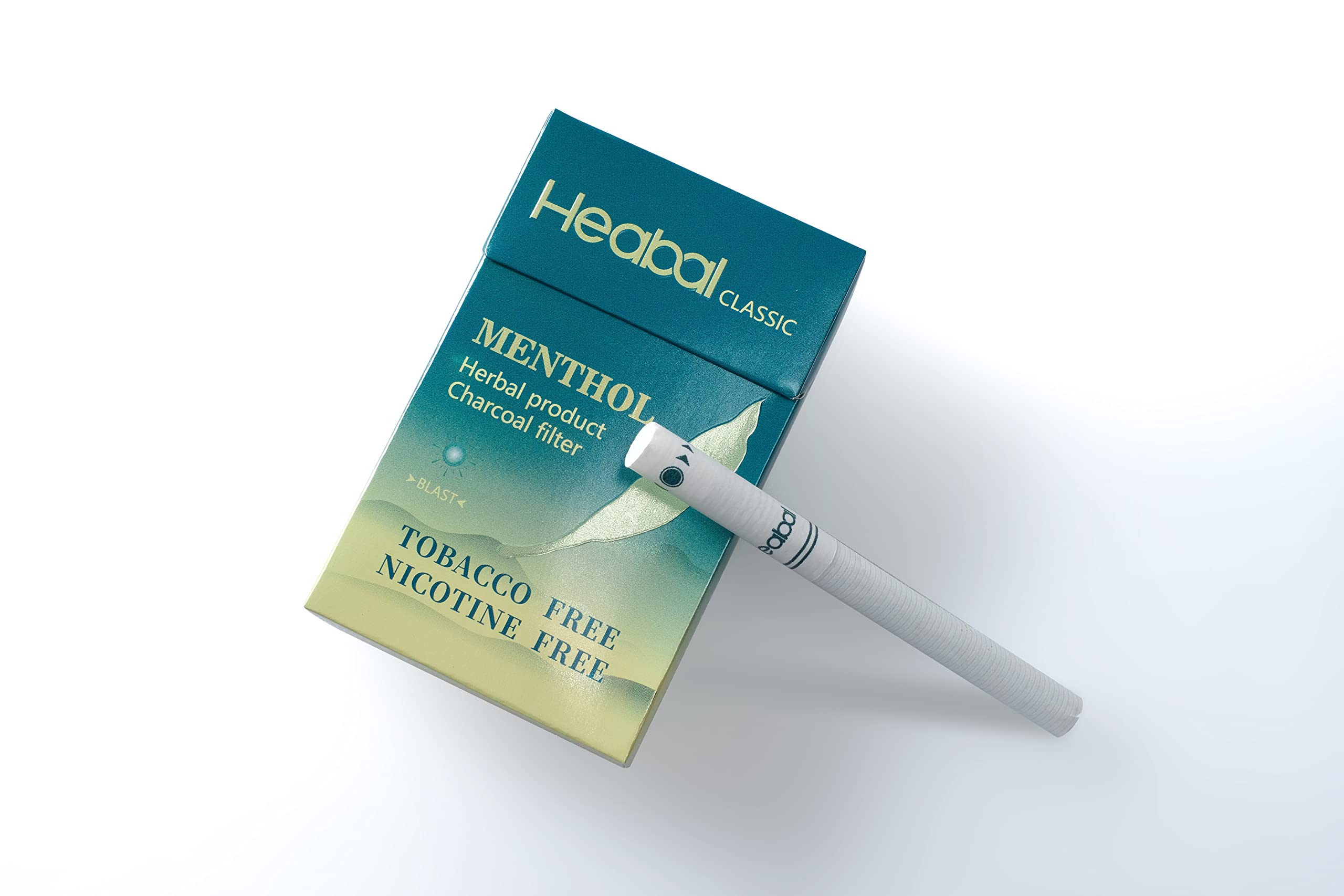 HEABAL cigarrillos de hierbas mentol caja abierta: cómodo reemplazo para reducir hábitos