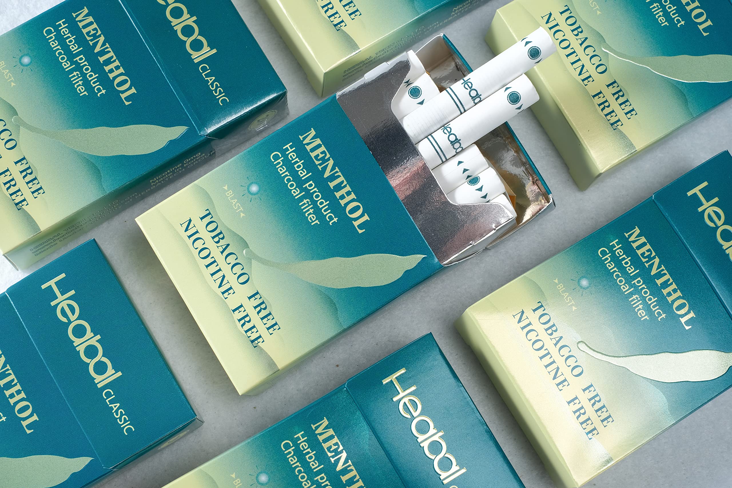 HEABAL cigarrillos de hierbas mentol ritual uso: presentación atractiva para pruebas de sabor